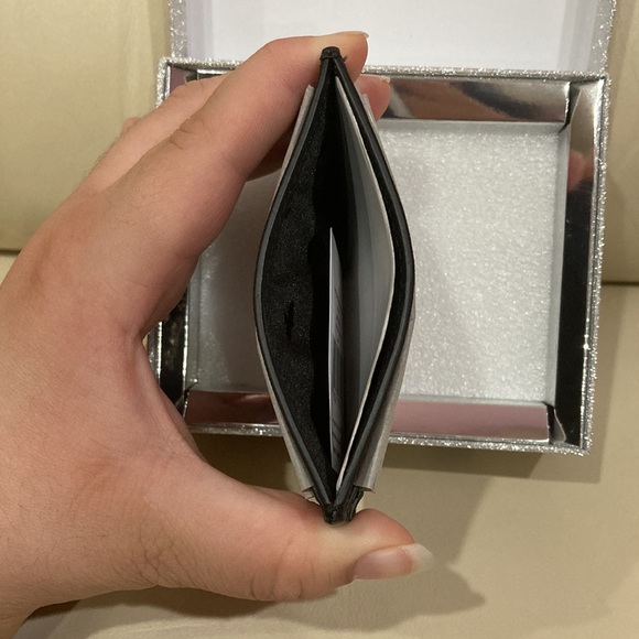 NWT Kate Spade Black Sparkle Glitter Tinsel Boxed Small Card Holder Wallet - Picture 7 of 15